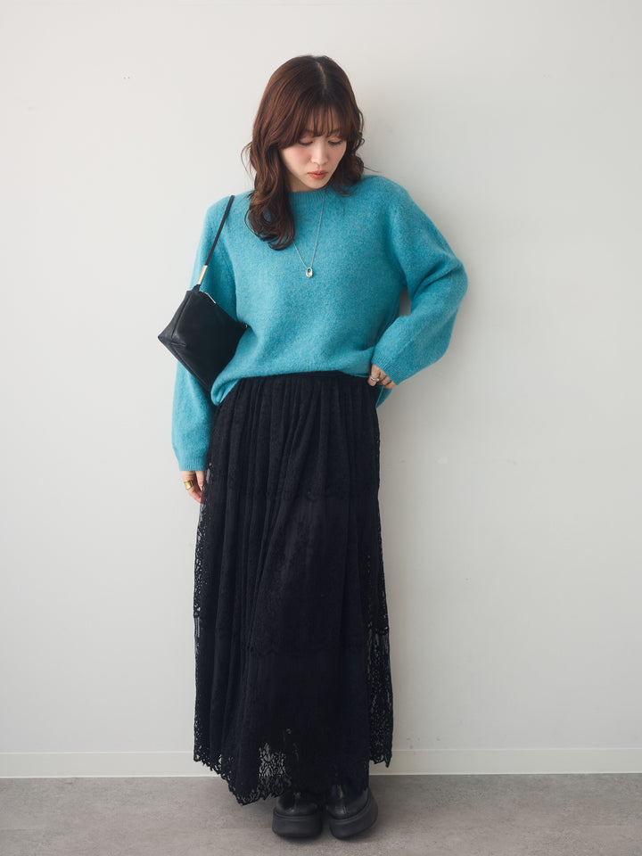 [SET]ソフトヘアリークルーネックニットトップス+ソフトヘアリークルーネックニットトップス(2set)