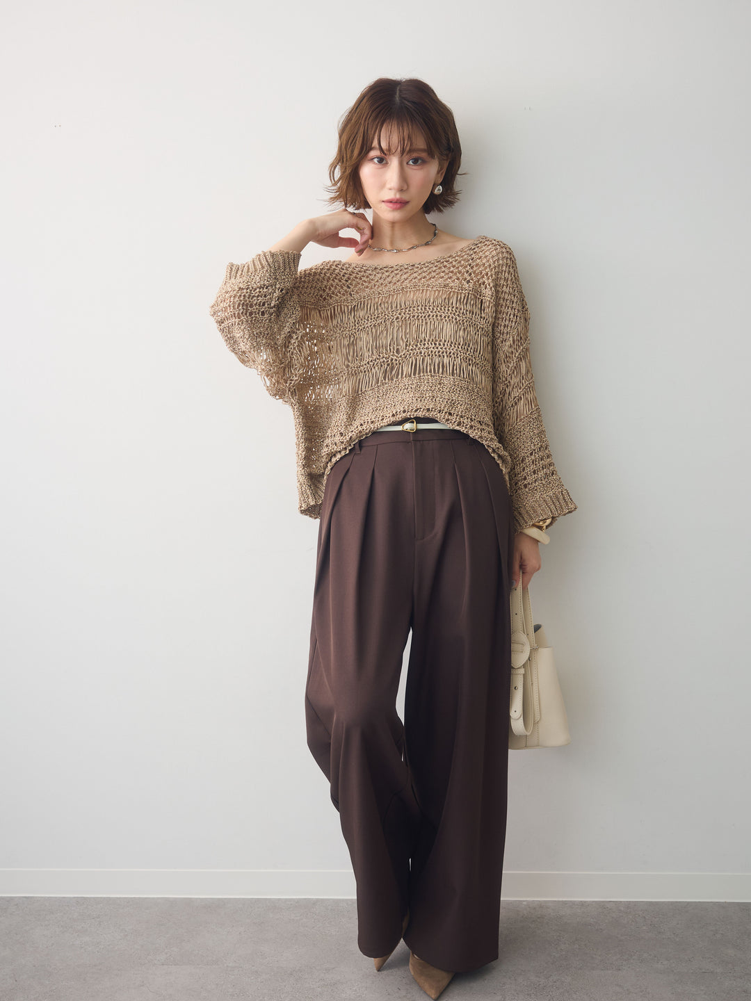 [SET]ミックスメッシュプルオーバー+選べるアクセセット(2set)