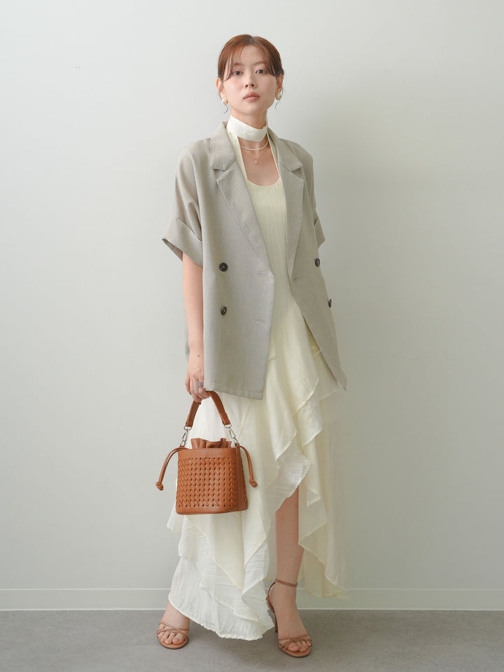 [予約]ラッフルヘムレイヤードキャミワンピース/white