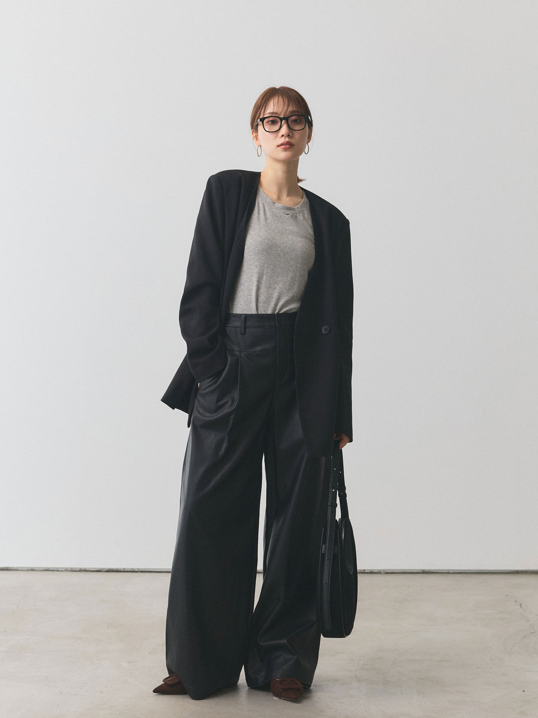 【Allure】[SET]モチーフ付Uネックシアーカットソー+モチーフ付Uネックシアーカットソー(2set)