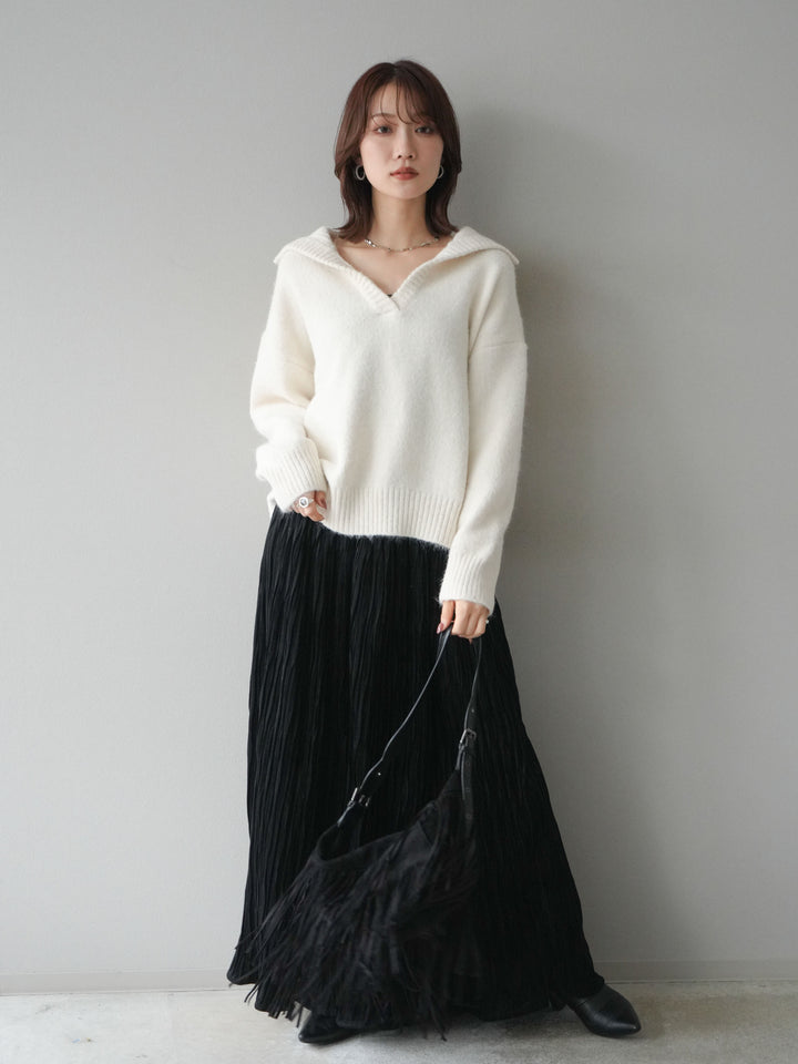 [SET]スキッパーニットプルオーバー+選べるアクセセット(2set)