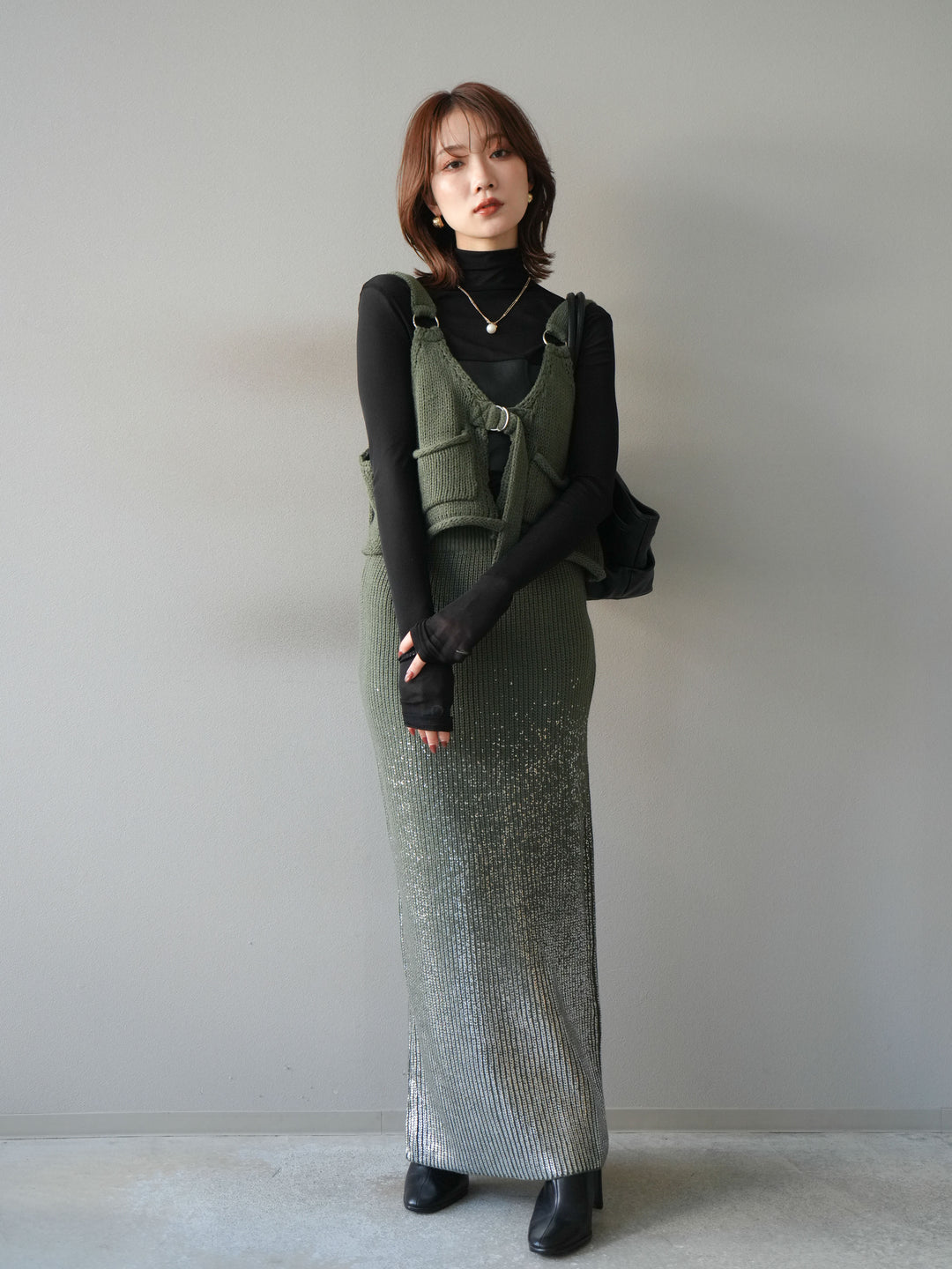 [予約]ニットビスチェ/ashgreen