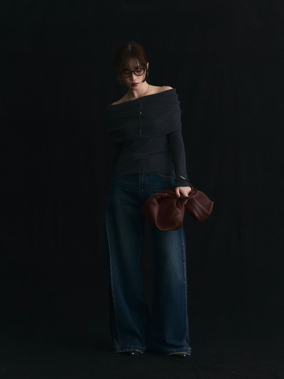 【Allure】[SET]オフショルニットトップス+オフショルニットトップス(2set)