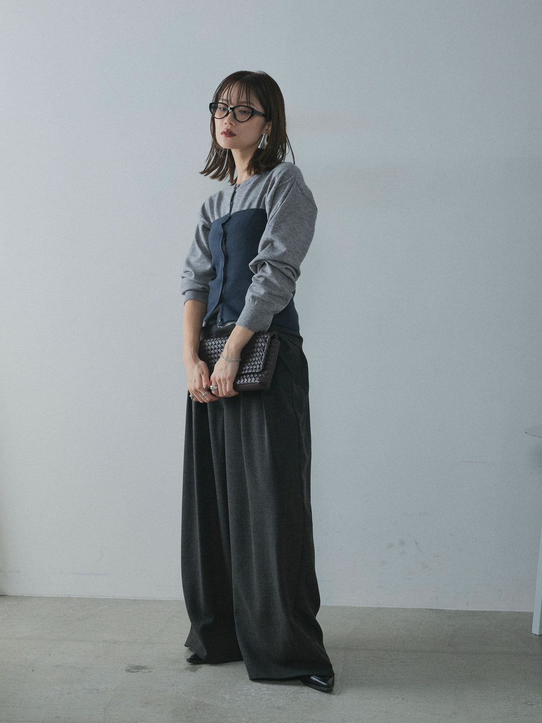 [予約]スカーフ付ワイドパンツ/black