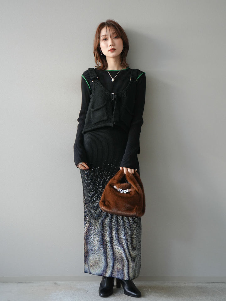 [予約]ニットビスチェ/black