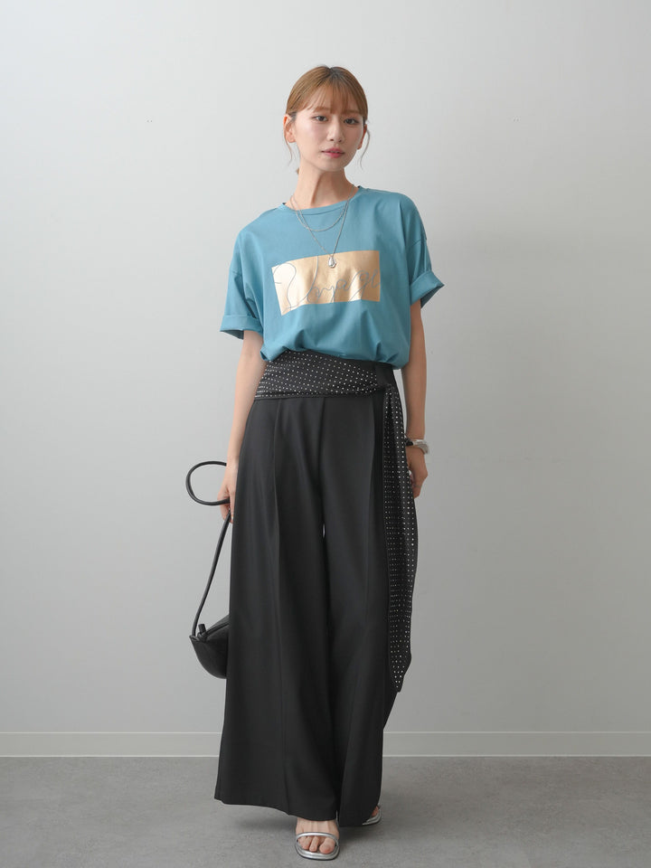 [SET]箔プリントボックスTEE+選べるアクセセット(2set)
