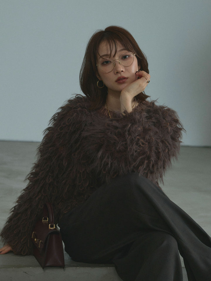 【Allure】[SET]ミックスシャギーループニットプルオーバー+ミックスシャギーループニットプルオーバー(2set)