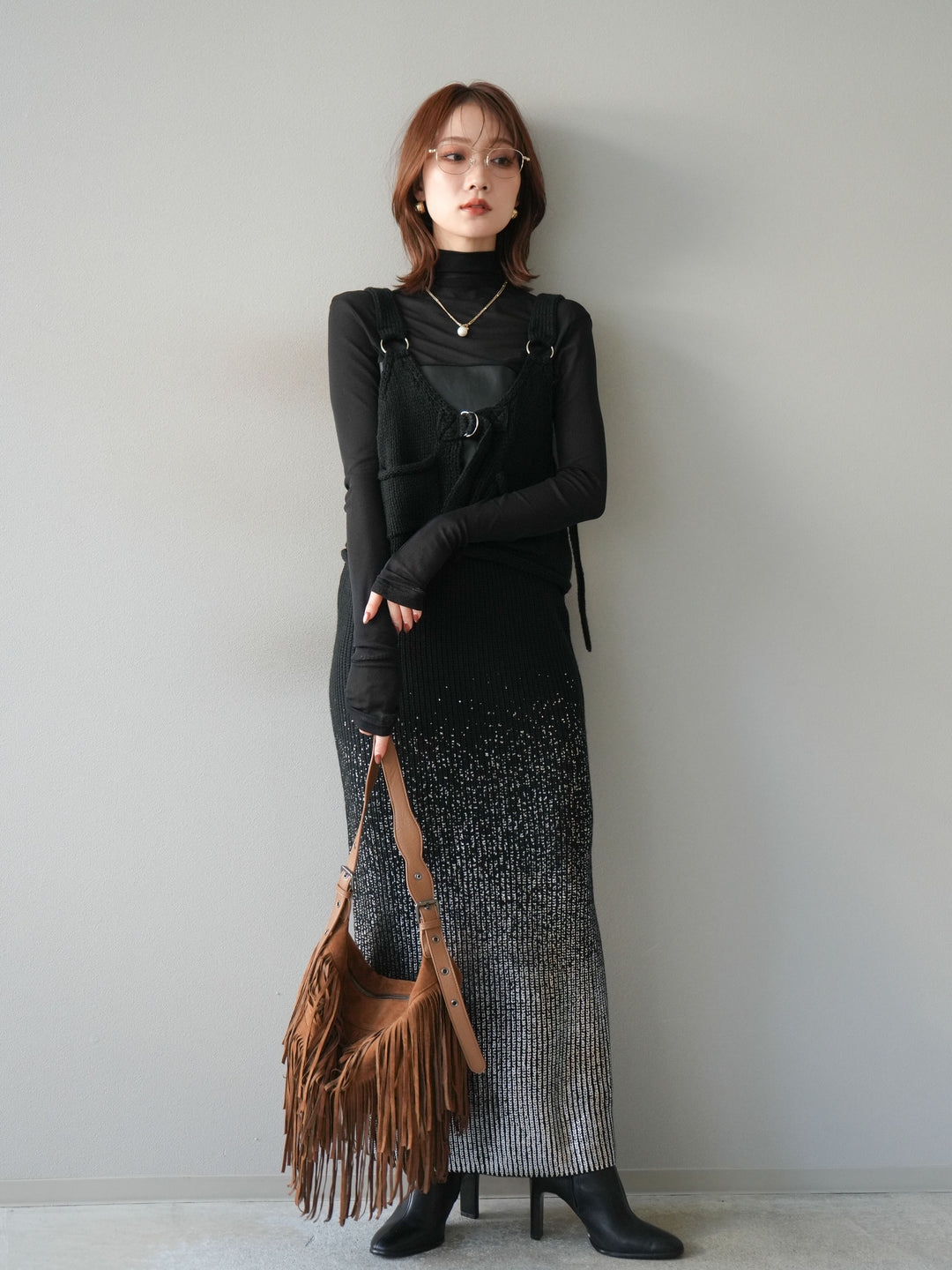 [予約]ニットビスチェ/black