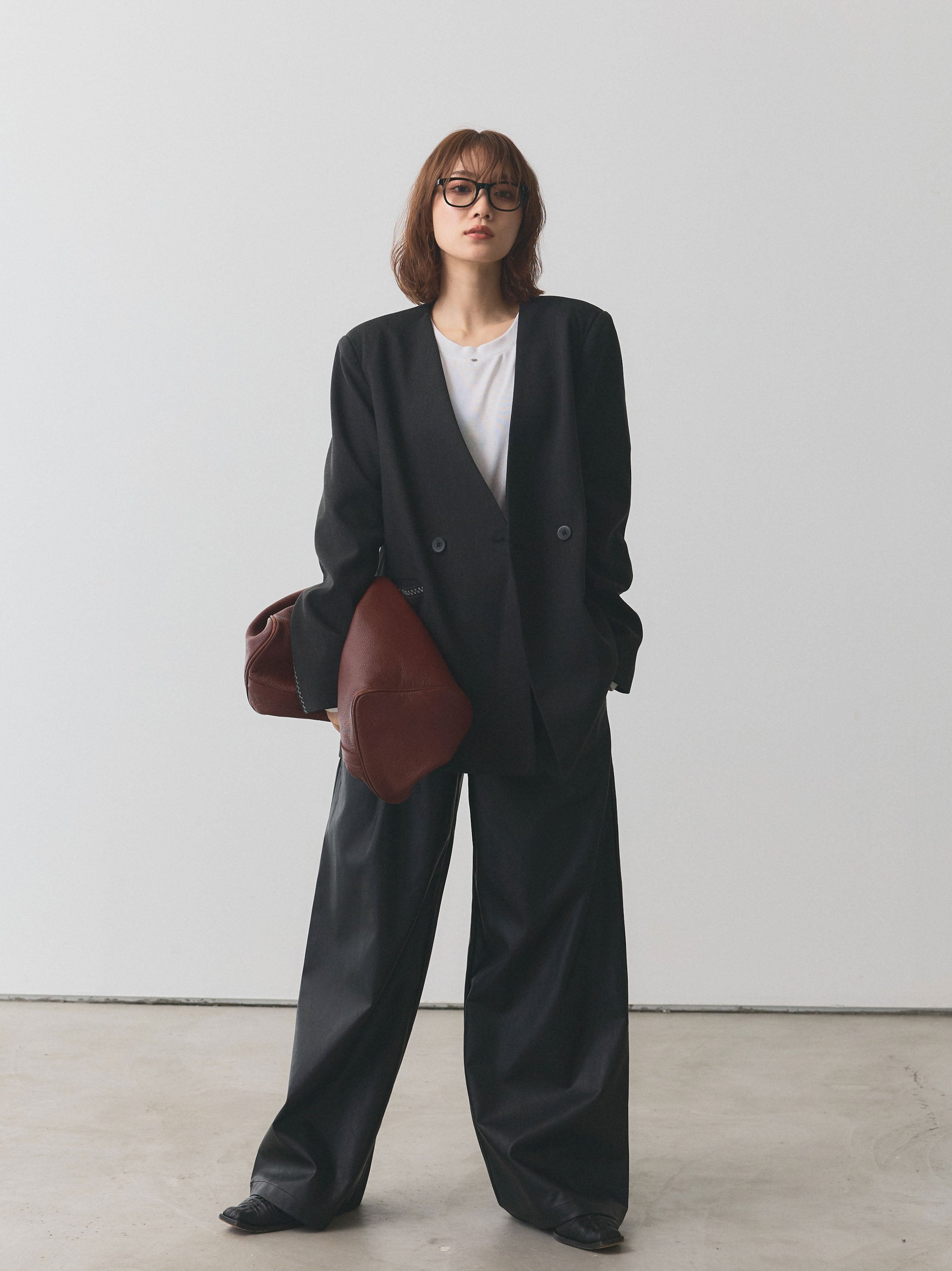 ANATOMICA ノーカラー ジャケット ダークグレー ANATOMICA ノーカラー ジャケット ダークグレー セットアップ