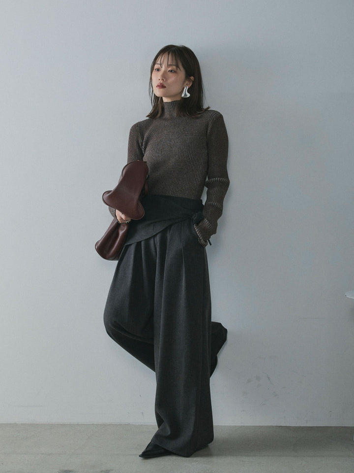 [予約]プレーティングハイネックプルオーバー/brown