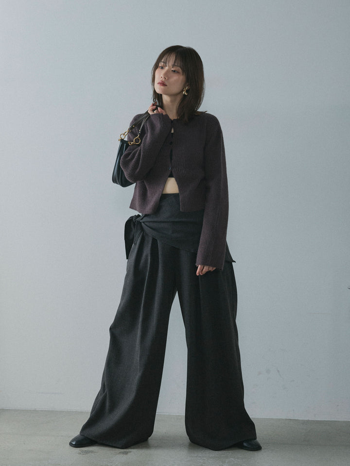 【Allure】[SET]デザインショートニットカーディガン+デザインショートニットカーディガン(2set)