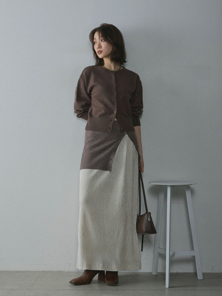 [予約]プリーツベロアタイトスカート/off