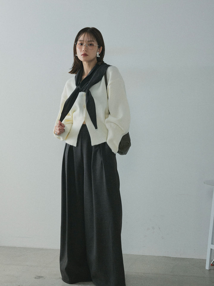 [予約]スカーフ付ワイドパンツ/black
