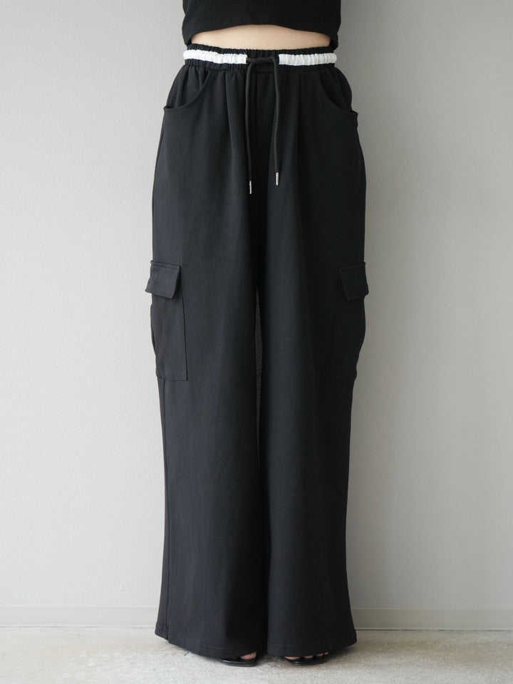 【預購】腰部側袋運動褲/黑色