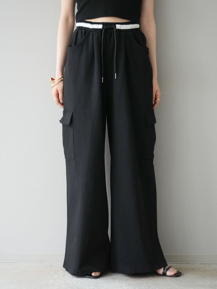 【預購】腰部側袋運動褲/黑色