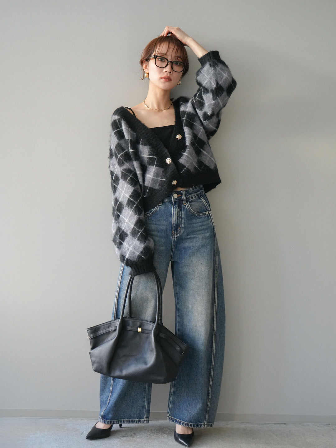 [予約]サイド切替カーブデニムパンツ/blue