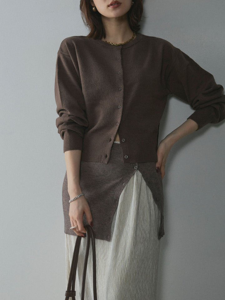 【Allure】[SET]2WAYビスチェアンサンブルカーディガン+プリーツベロアタイトスカート(2set)