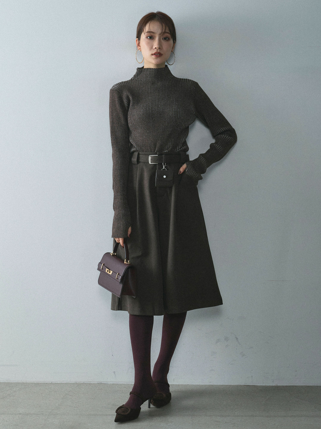 【Allure】[SET]プレーティングハイネックプルオーバー+プレーティングハイネックプルオーバー(2set)