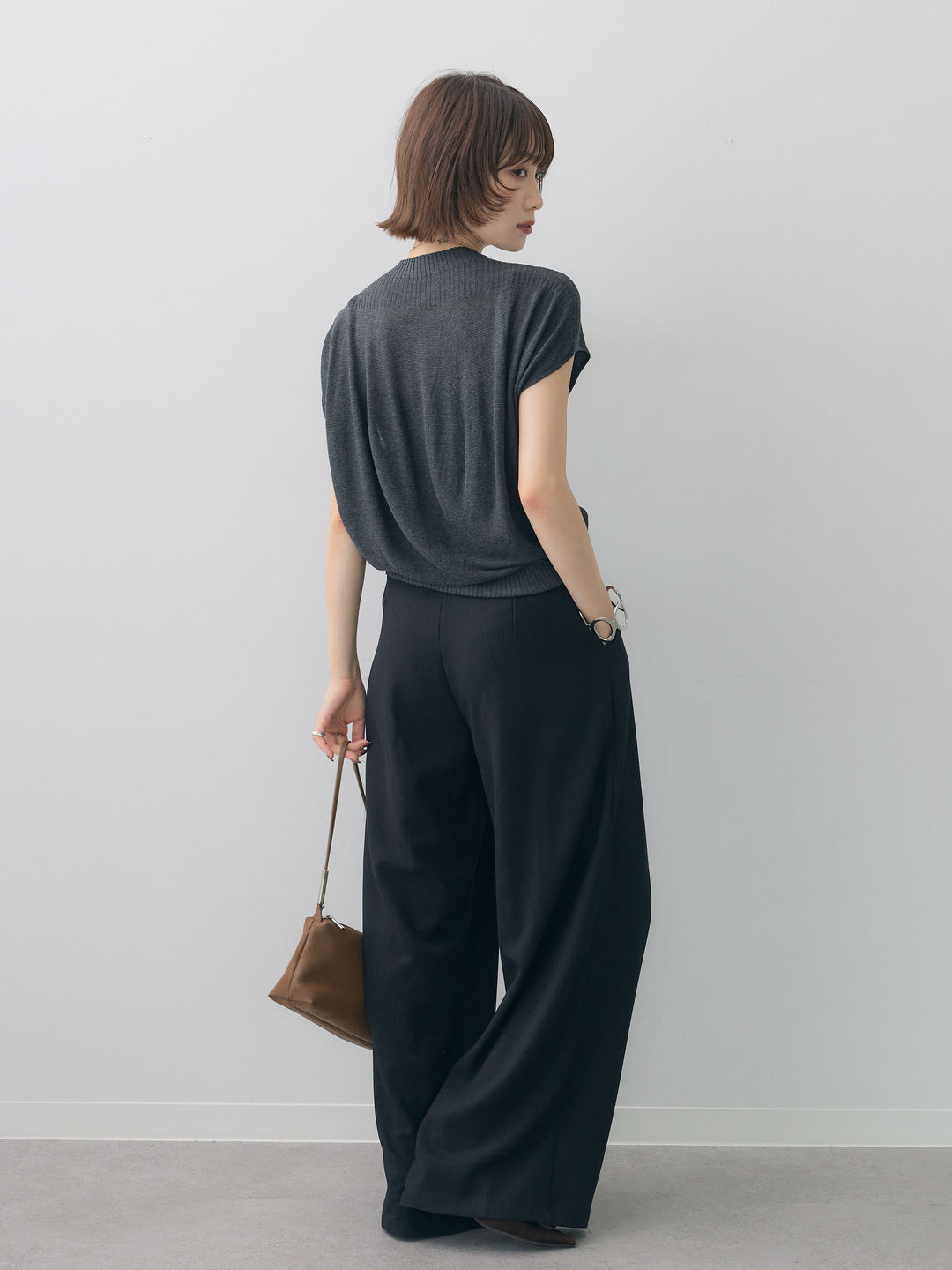 [SET]ベルトデザインツータックドレープワイドパンツ+ベルトデザインツータックドレープワイドパンツ(2set)