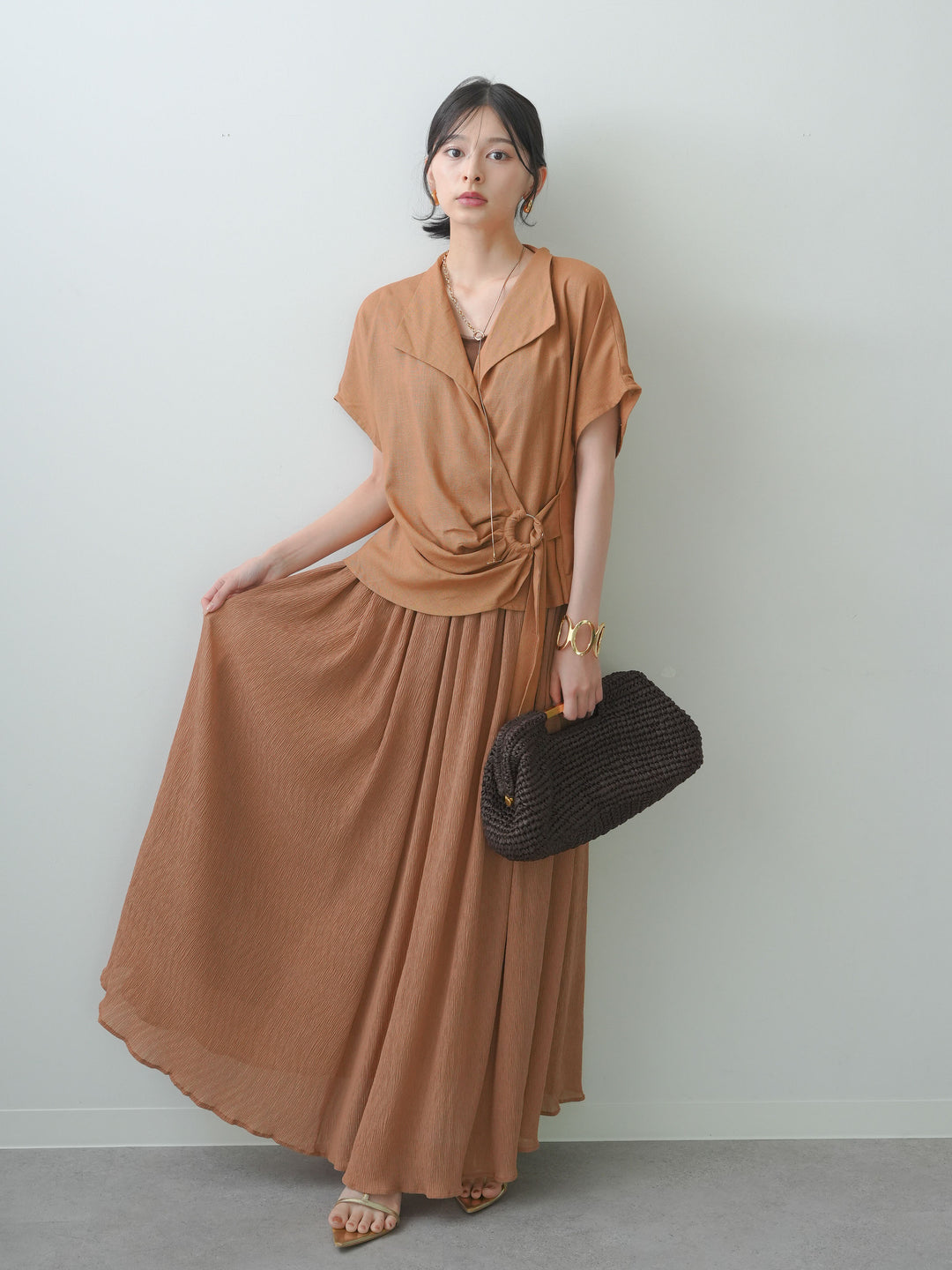 [SET]リングカシュクールブラウス＆フレアスカートSET UP(2SET)+リングカシュクールブラウス＆フレアスカートSET UP(2SET)(2set)