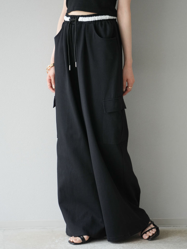 【預購】腰部側袋運動褲/黑色