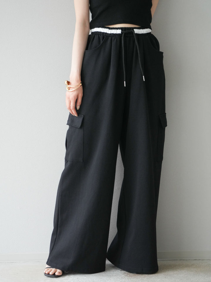 【預購】腰部側袋運動褲/黑色