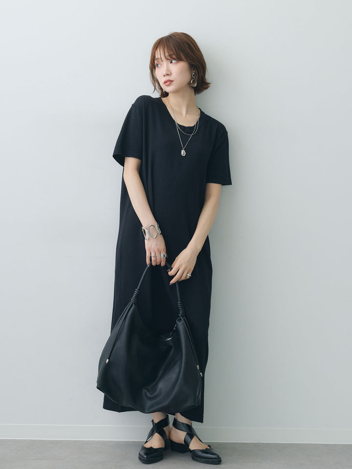 [SET]バックレースストレッチTEEワンピース+選べるアクセセット(2set)