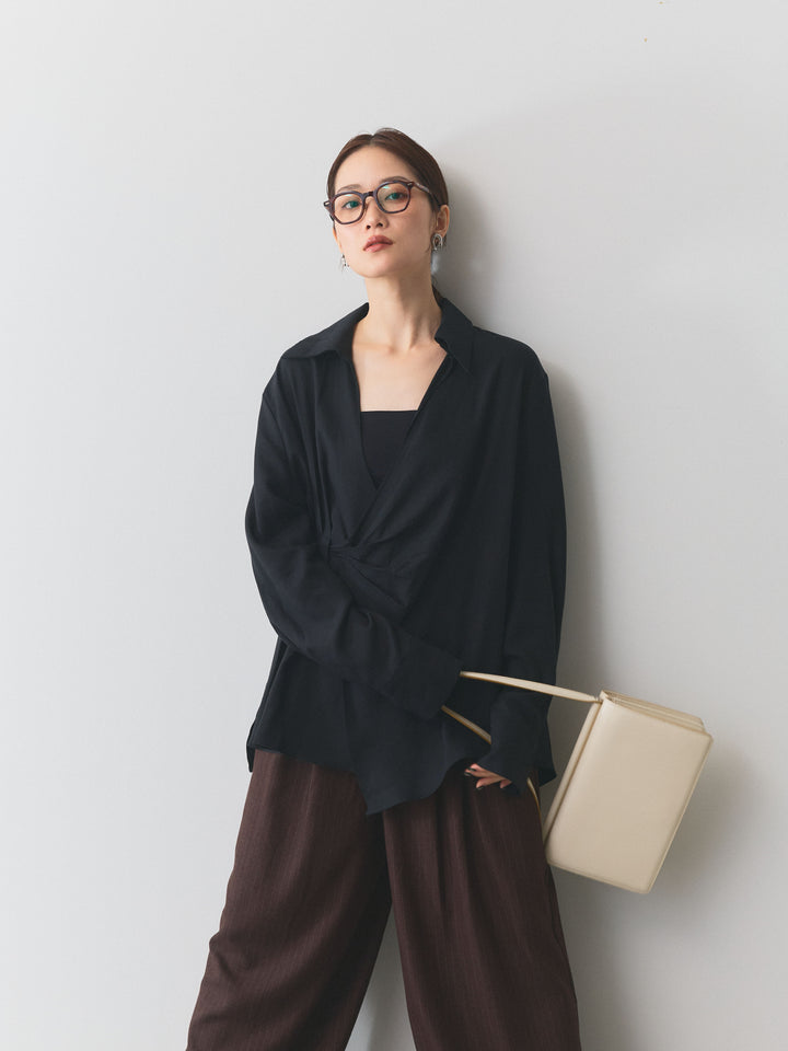 【Allure】[SET]ドレープデザインシャツ+ドレープデザインシャツ(2set)