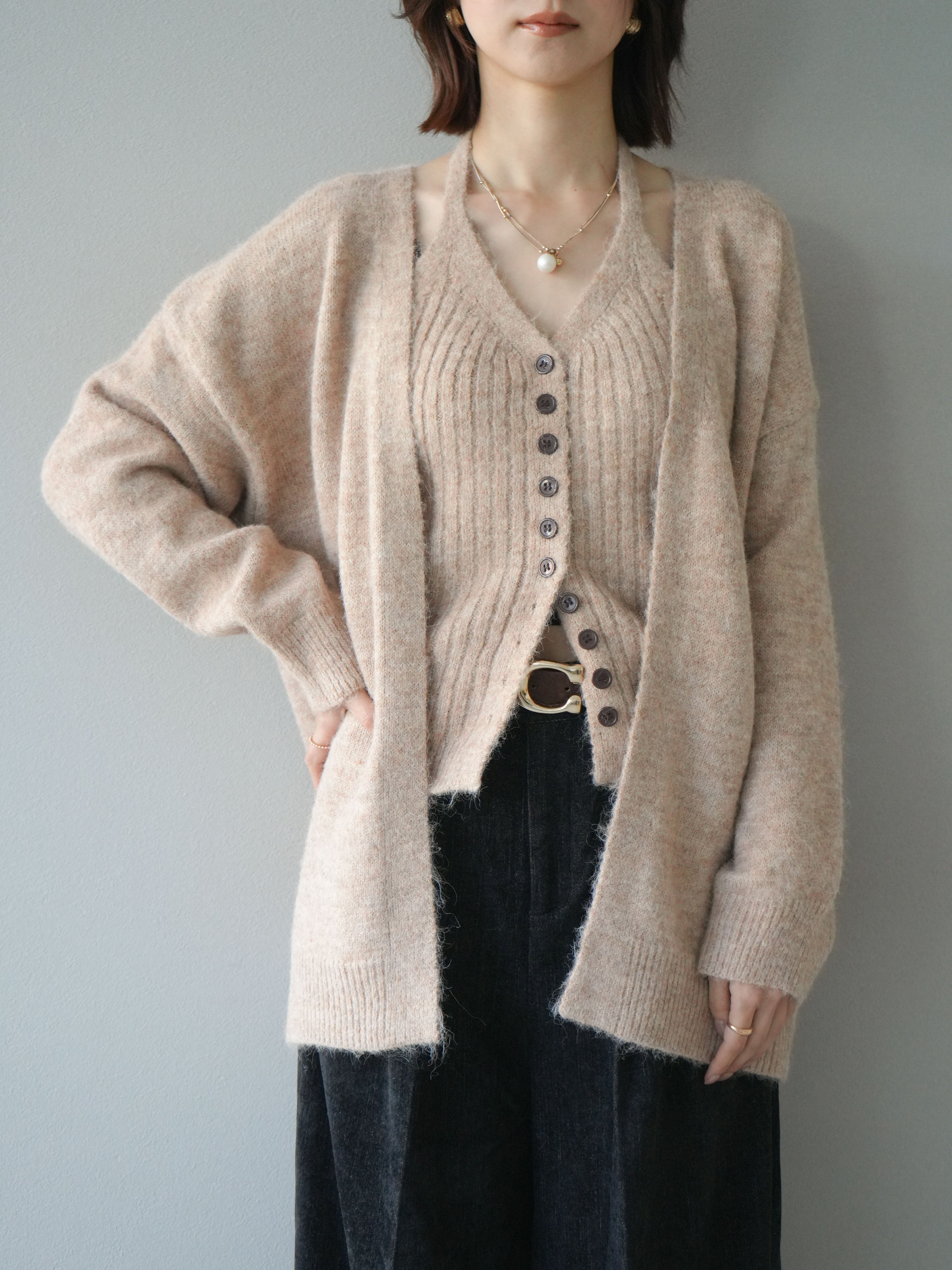 【45R】3D 立体 フラワーニット カーディガン アンサンブル(サイズ2) 45R】3D 立体 フラワーニット カーディガン アンサンブル(サイズ2)