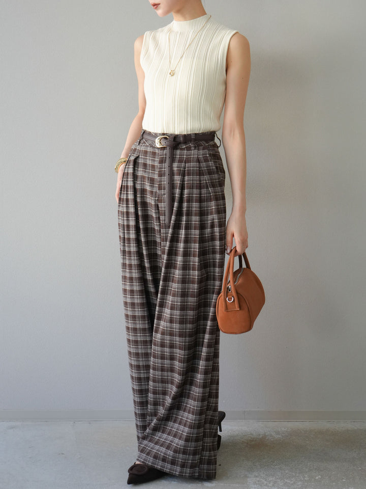 [予約]スリーブレスランダムリブニットトップス/アイボリー