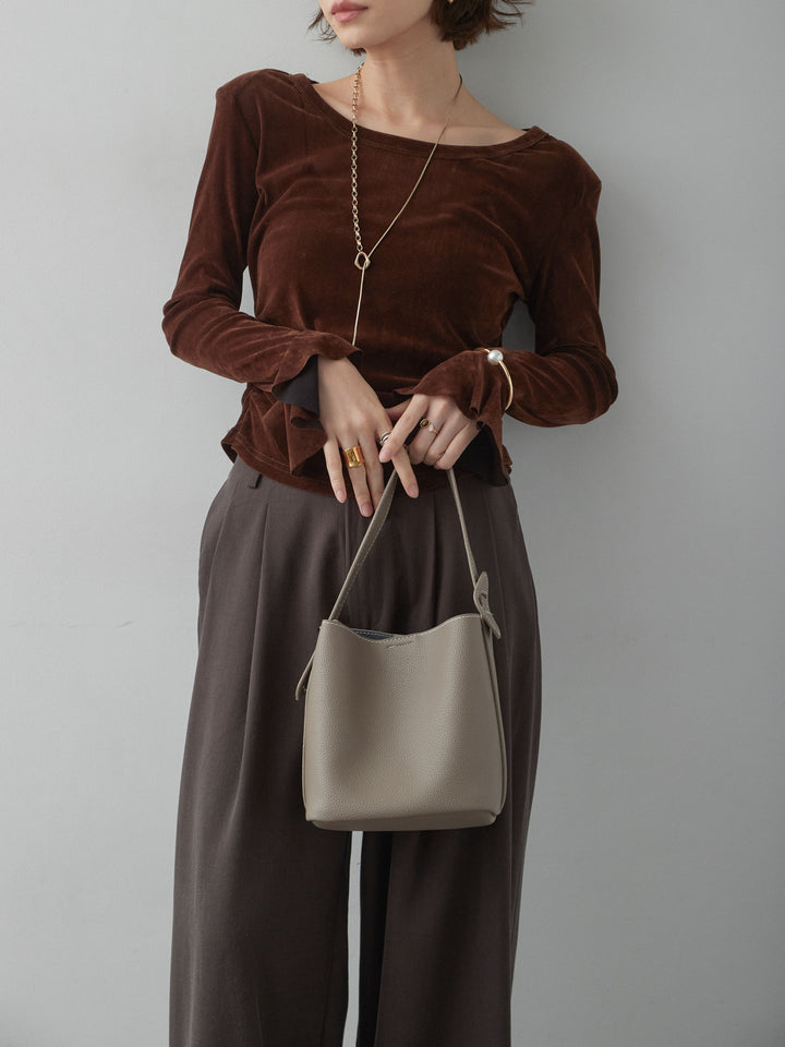 [予約]バックレースベロアトップス/brown