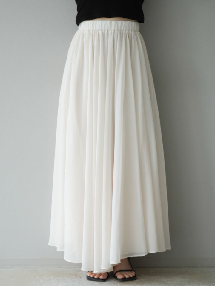 [予約]シフォンフレアスカート/アイボリー