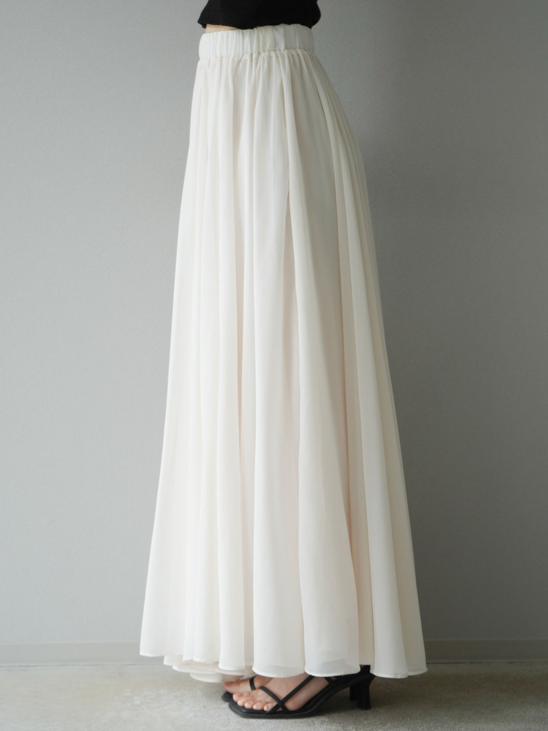 [予約]シフォンフレアスカート/アイボリー