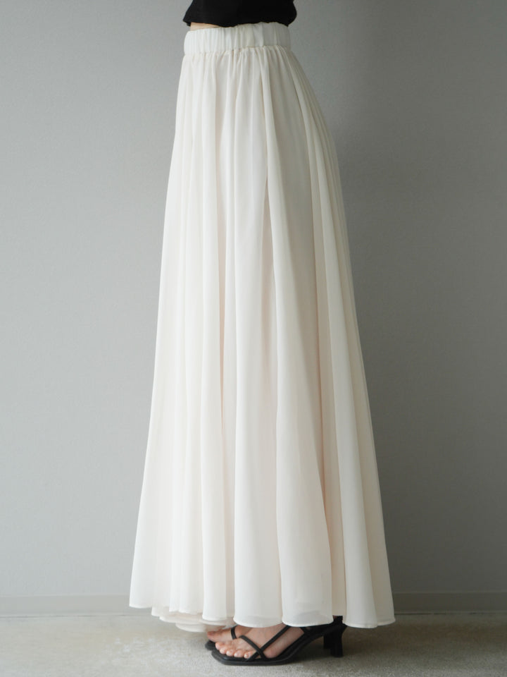 [予約]シフォンフレアスカート/アイボリー