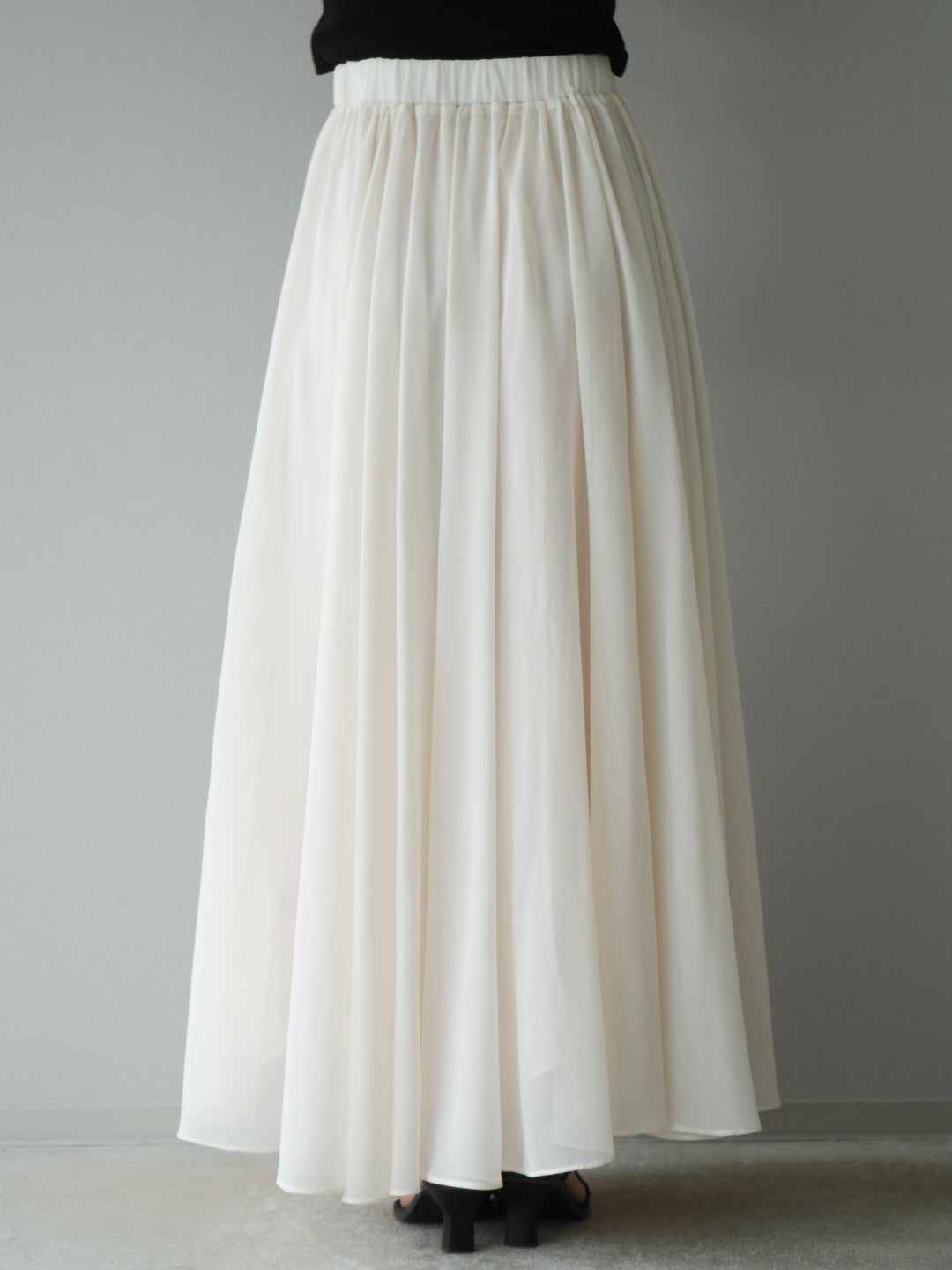 [予約]シフォンフレアスカート/アイボリー