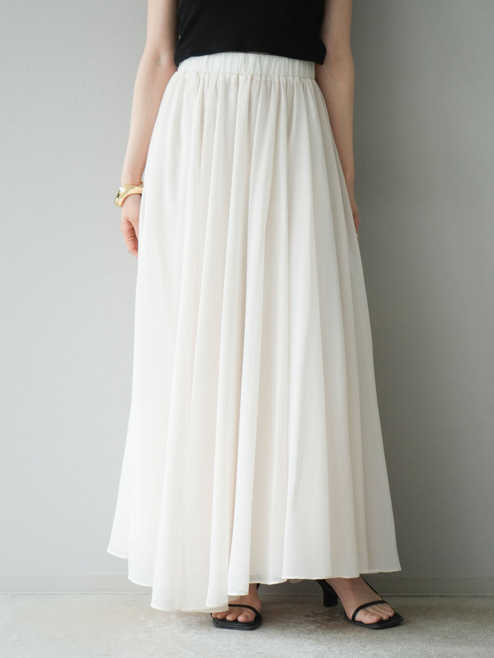 [予約]シフォンフレアスカート/アイボリー