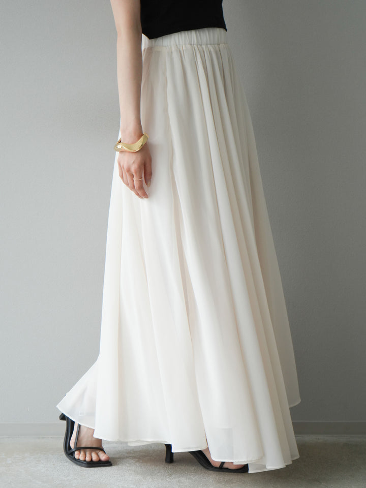 [予約]シフォンフレアスカート/アイボリー