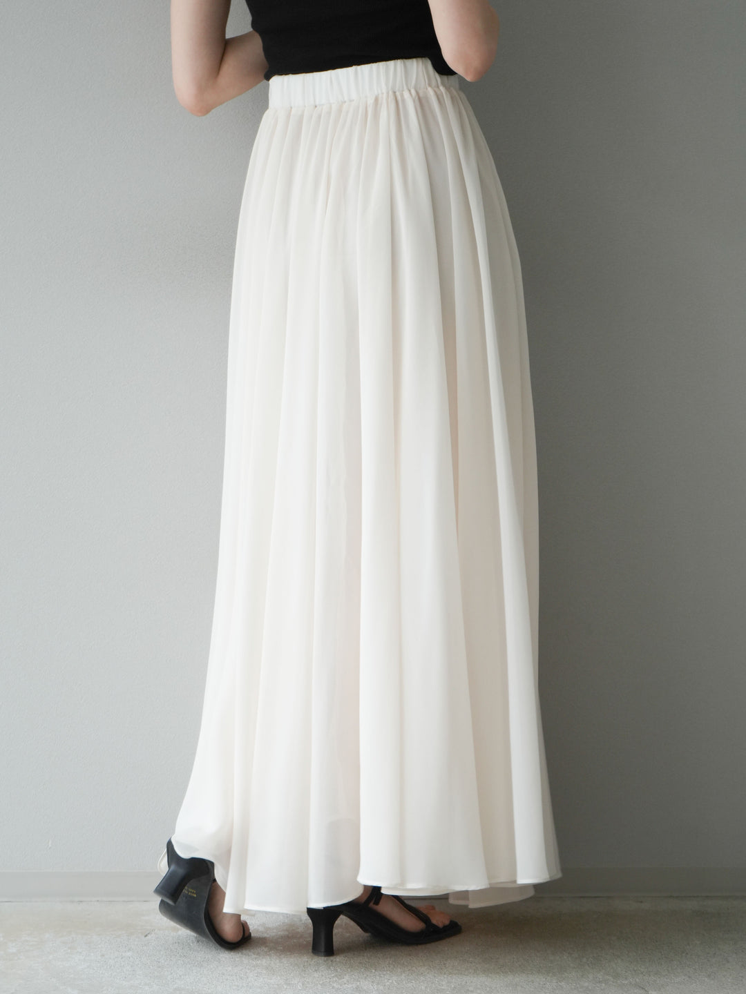 [予約]シフォンフレアスカート/アイボリー