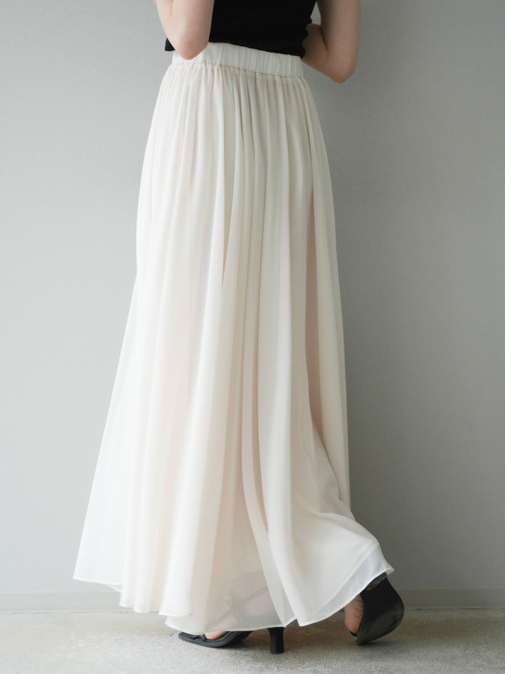 [予約]シフォンフレアスカート/アイボリー