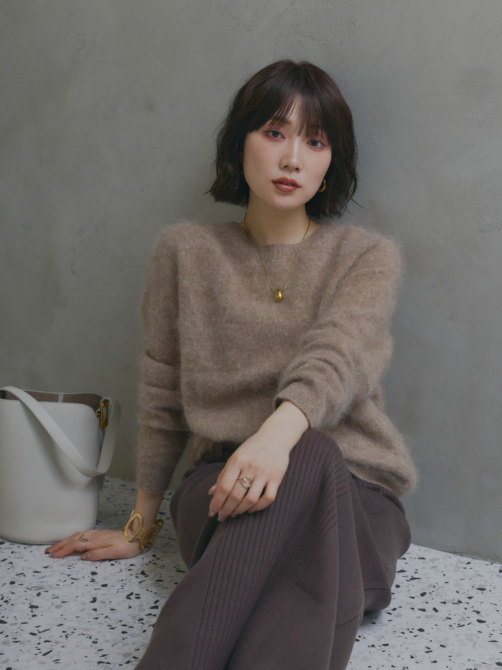 [予約]リブニットタイトスカート/brown
