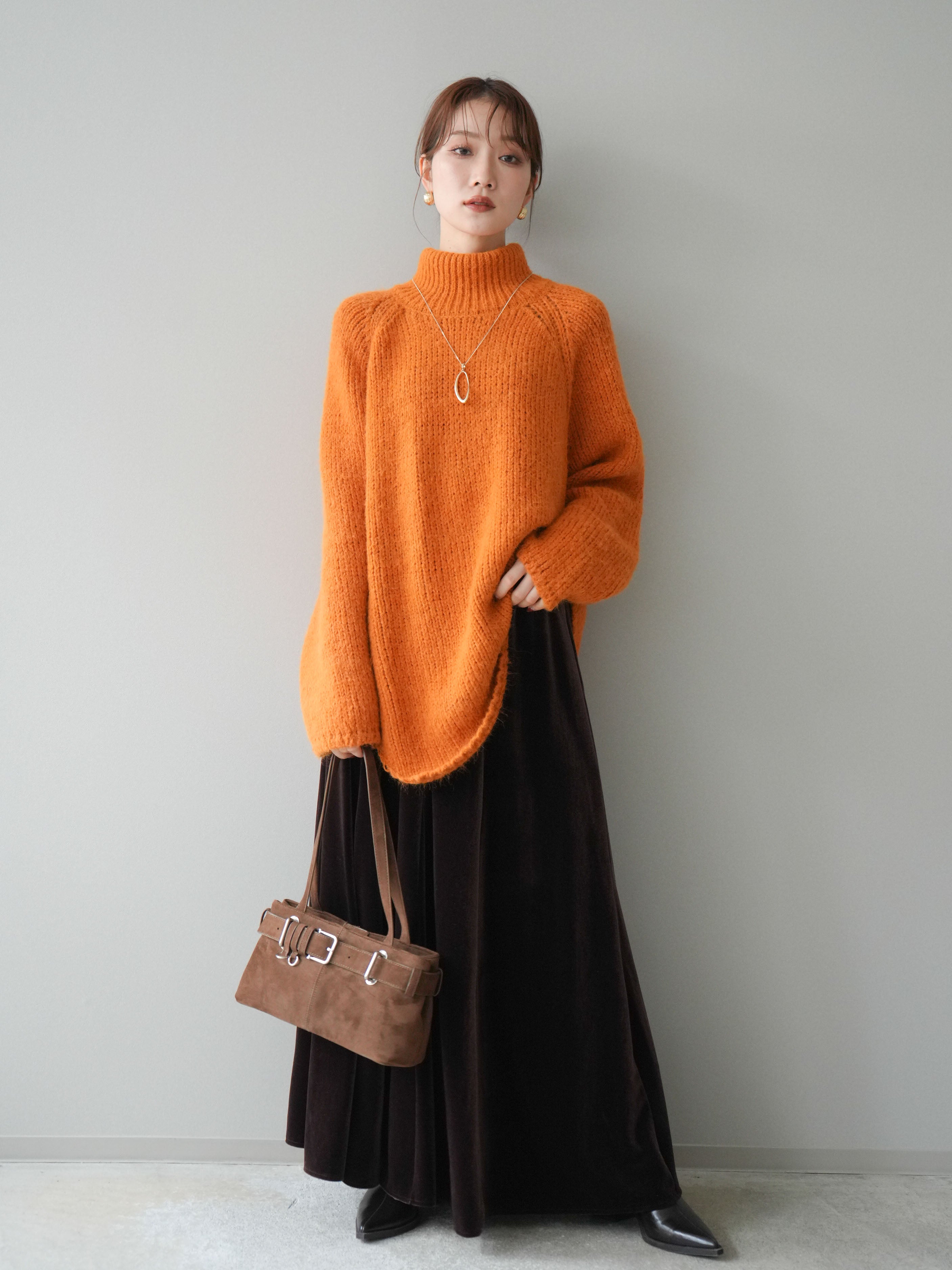 予約]ベロアフレアスカート/brown – Lumier