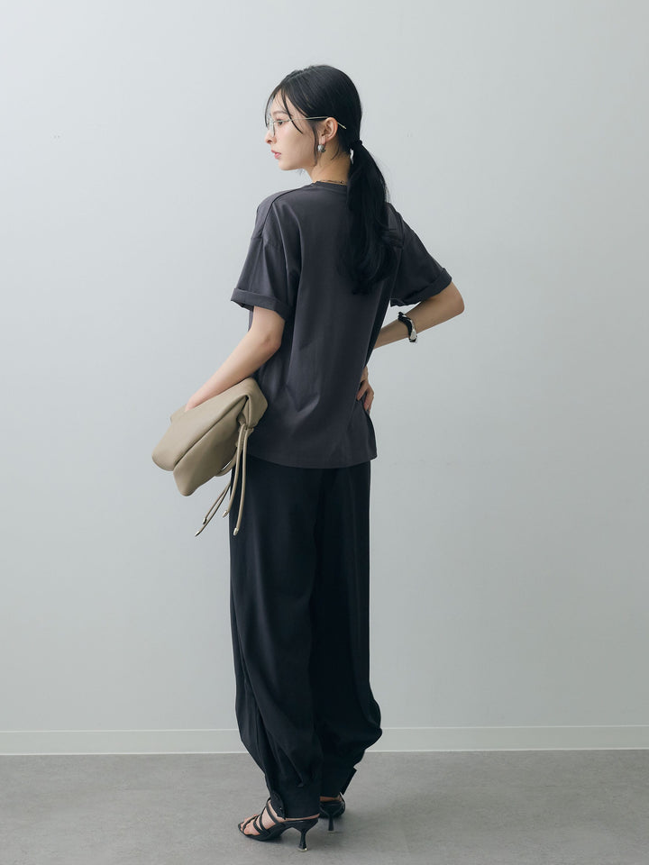 [SET]箔プリントボックスTEE+カフヘムタックコクーンパンツ(2set)