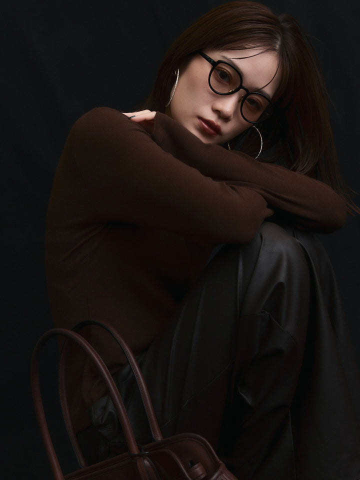 【Allure】[SET]モチーフ付Uネックシアーカットソー+モチーフ付Uネックシアーカットソー(2set)