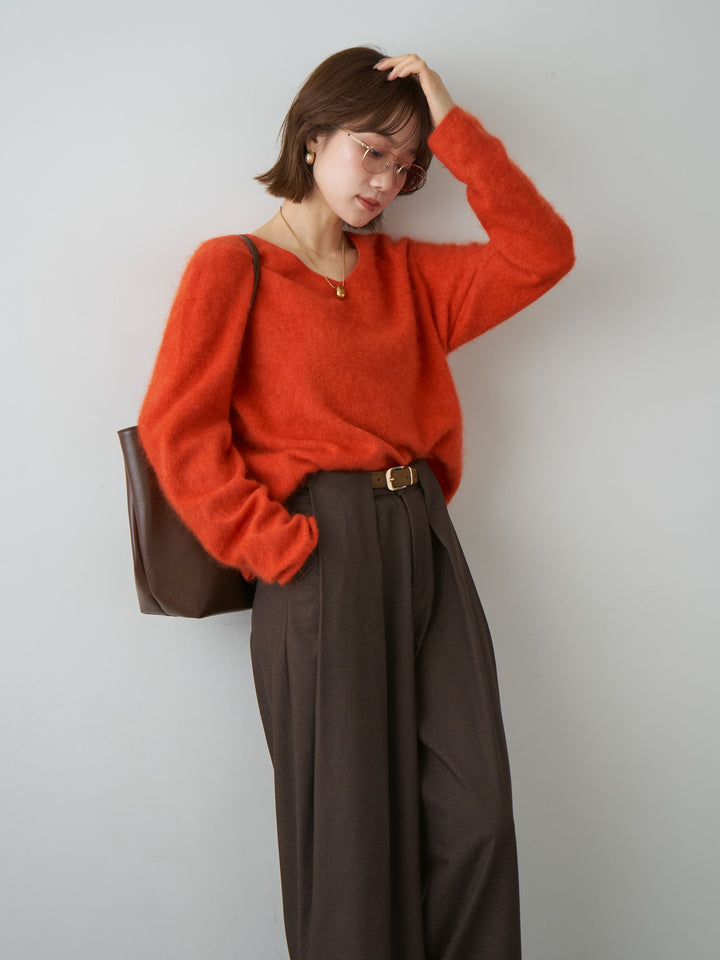 [SET]カシミア混フェザータッチVネックニットトップス+カシミア混フェザータッチVネックニットトップス(2set)
