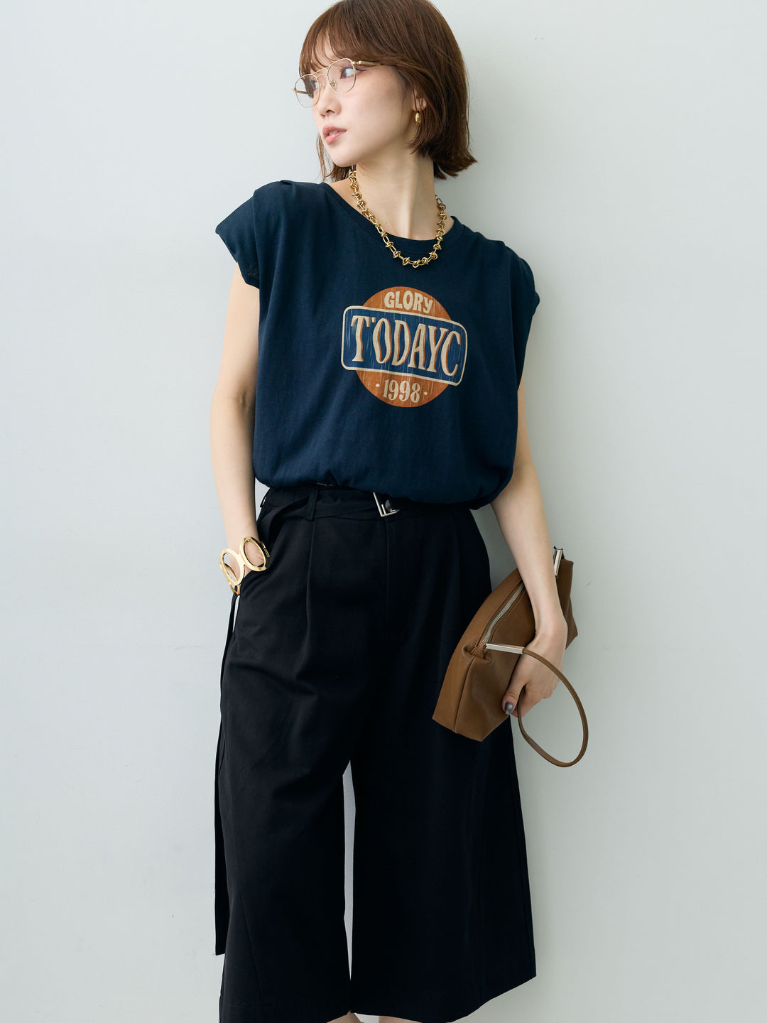 [予約]ヴィンテージロゴドロストTEE/navy