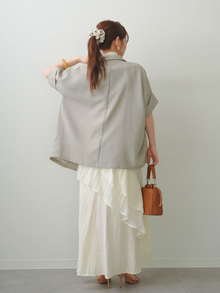 [予約]ラッフルヘムレイヤードキャミワンピース/white