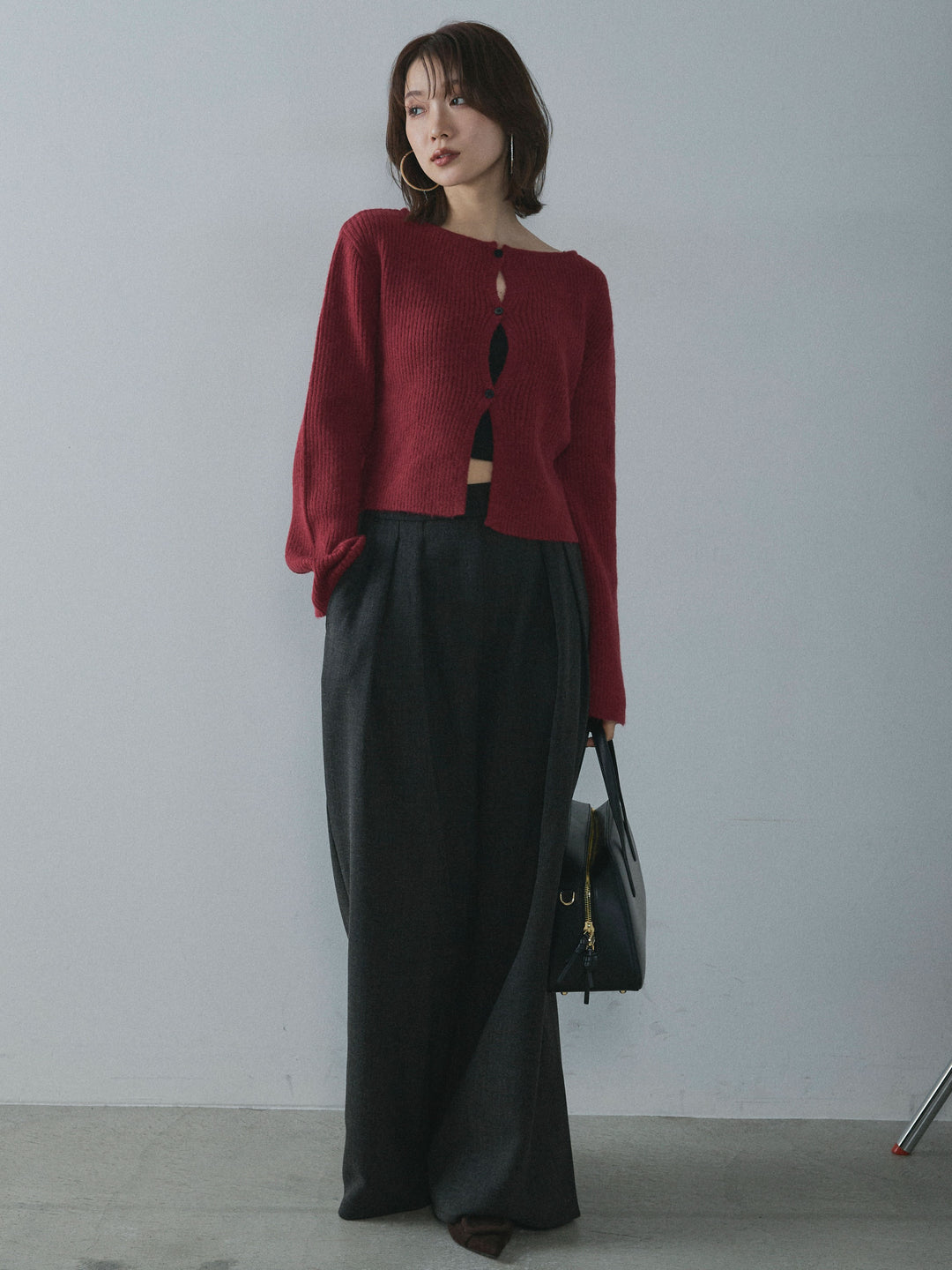 【Allure】[SET]デザインショートニットカーディガン+デザインショートニットカーディガン(2set)