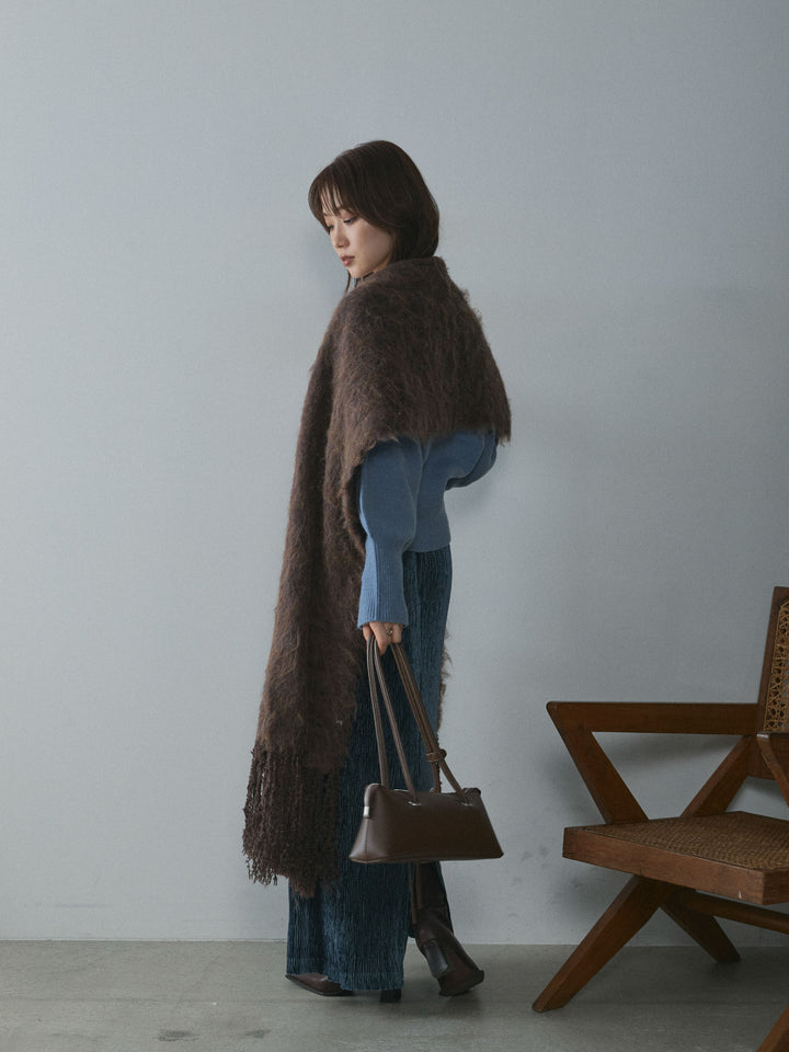 [予約]プリーツベロアタイトスカート/blue