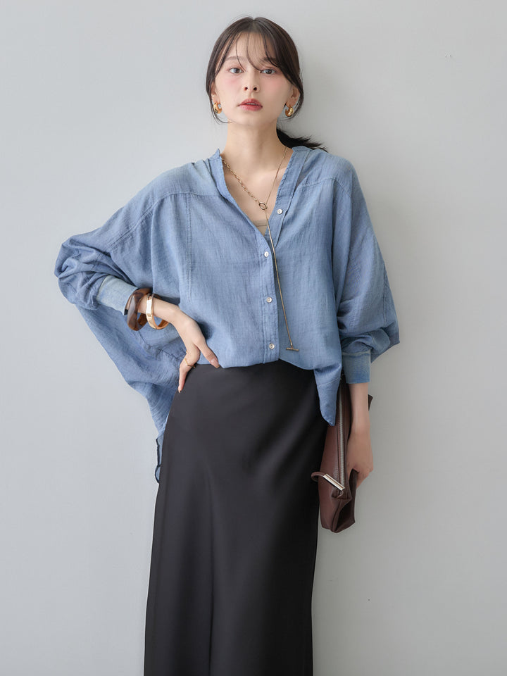 [予約]シアードルマンデニムシャツ/navy