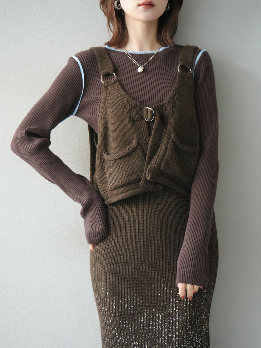 [予約]ニットビスチェ/coffeebrown